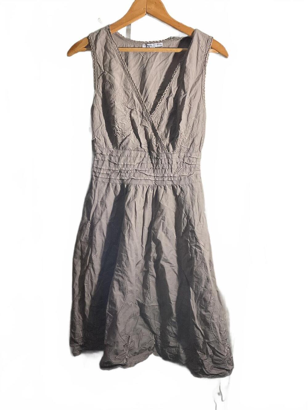 Tempo Paris Sleeveless Embroidered Fit & Flare Dress Large